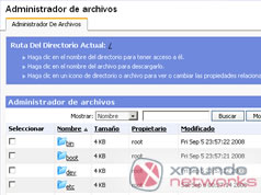 Panel de Administrador - Administrador de archivos