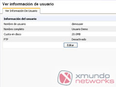 Panel de Usuario - Ver información del usuario